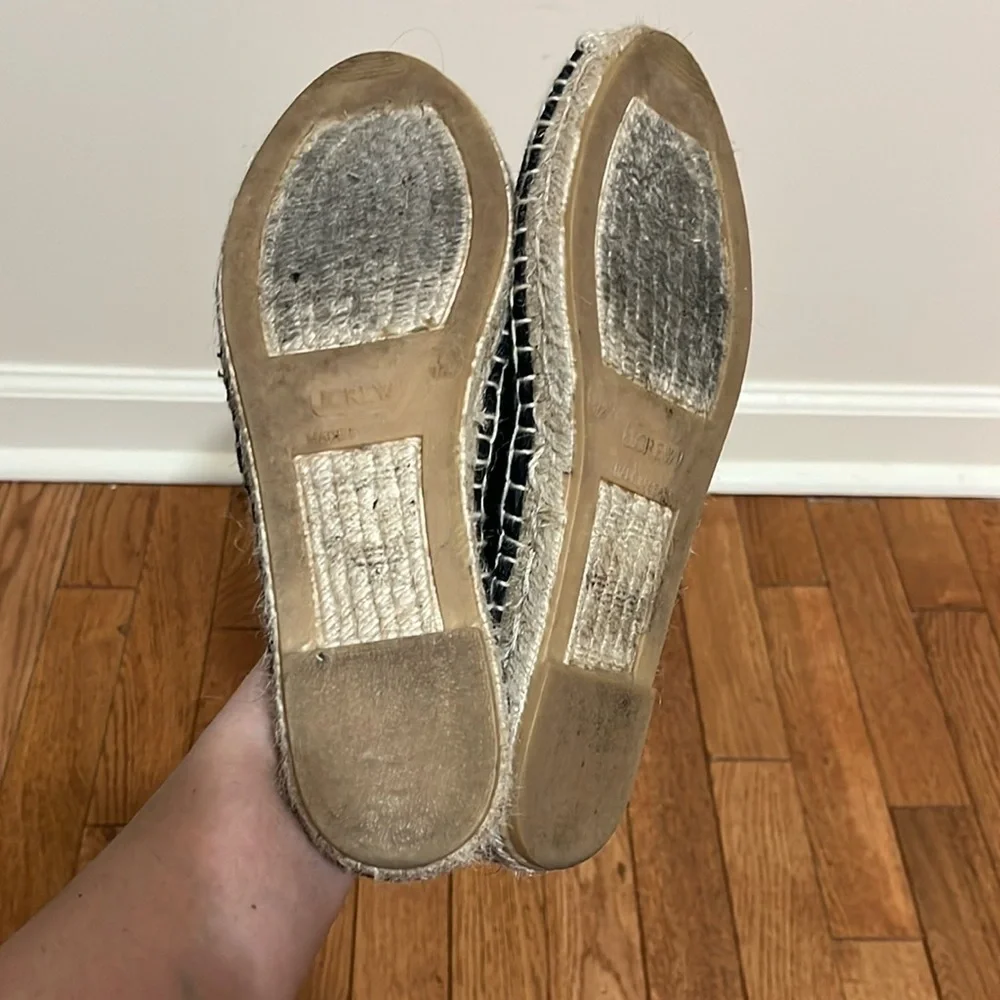 J. Crew Made in Spain Espadrille Flats in Linen 7.5